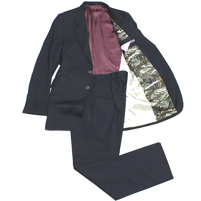 美品 Paul Smith ポールスミス ウール100％ ストライプ スーツ L