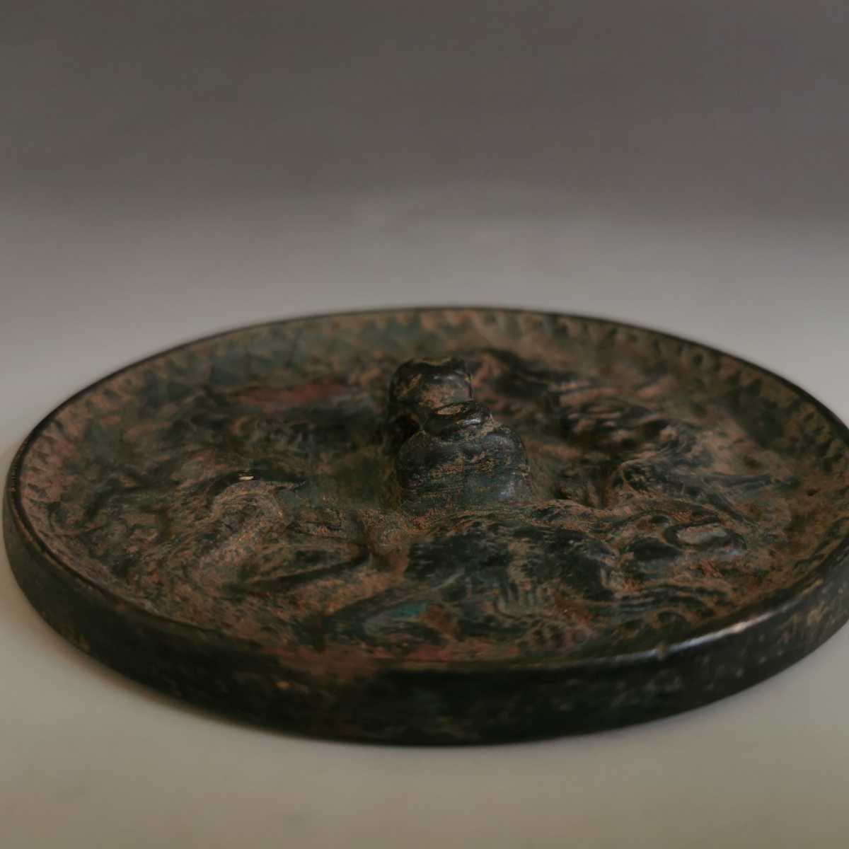 銅鏡 古鏡 時代物 銅製の彫刻 銅製 美術品、中国 旧家蔵出し、骨董品、装飾