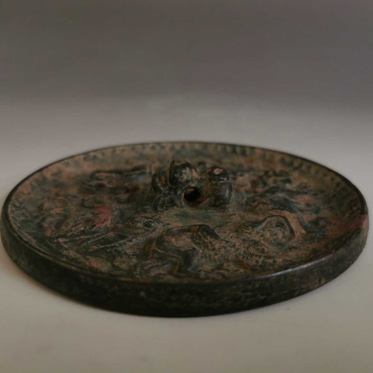 時代 古鏡/中国古玩 中国美術 銅製 銅鏡 骨董品 時代品 美術品 古美術品 銅鏡 古鏡 時代物 銅製の彫刻 銅製 美術品、中国 旧家蔵出し、骨董品、装飾
