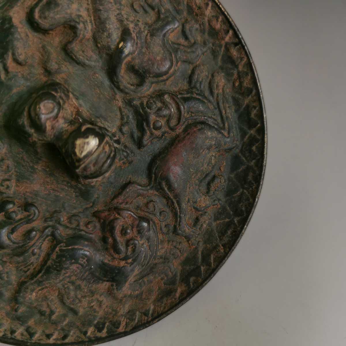 銅鏡 古鏡 時代物 銅製の彫刻 銅製 美術品、中国 旧家蔵出し、骨董品、装飾