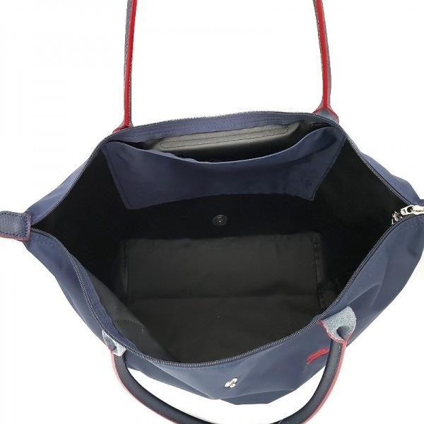 LONGCHAMPロンシャン ル・プリアージュネイビー×レッド　美品 ロンシャン LONGCHAMP - ナイロン×レザー ネイビー×レッド 刺繍