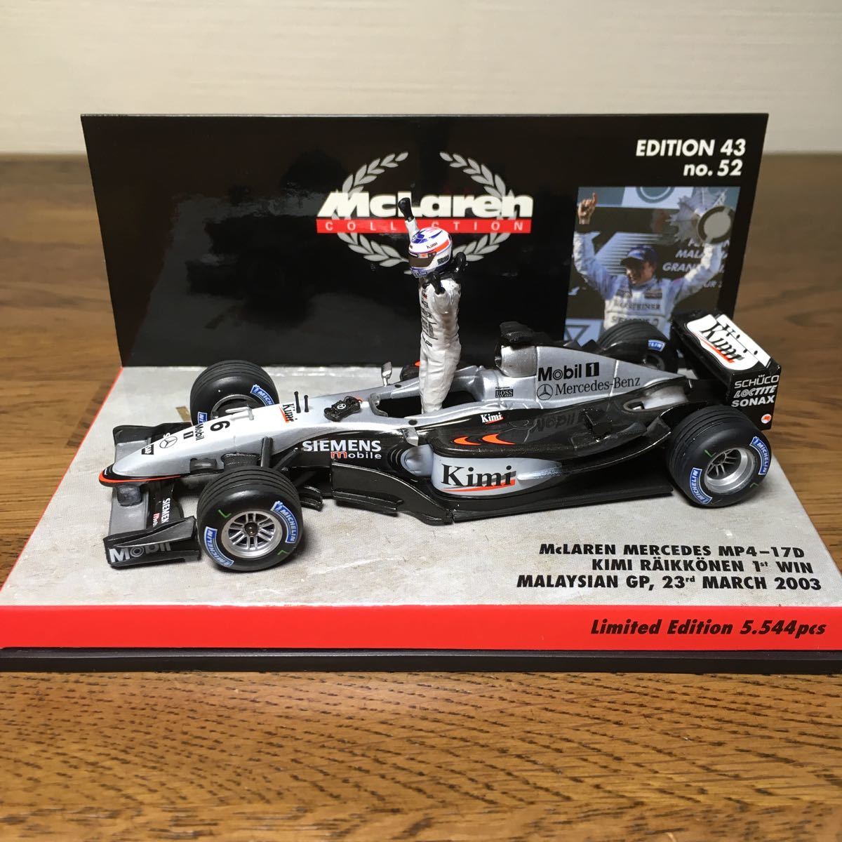 1/43 MP4-17D K.RAIKKONEN 1st WIN MALAYSIAN GP，23rd MARCH 2003