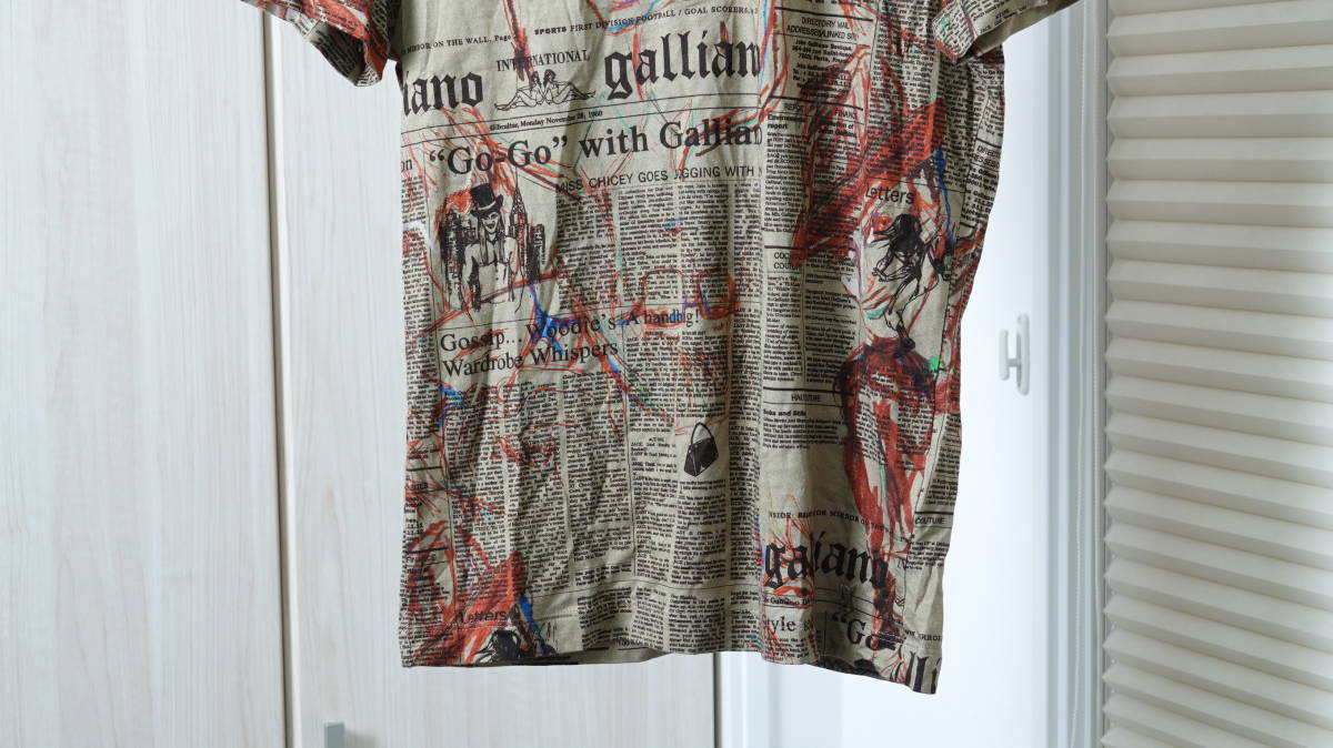 ☆イタリア製John Gallianoジョン・ガリアーノ 総柄半袖ポロシャツ 