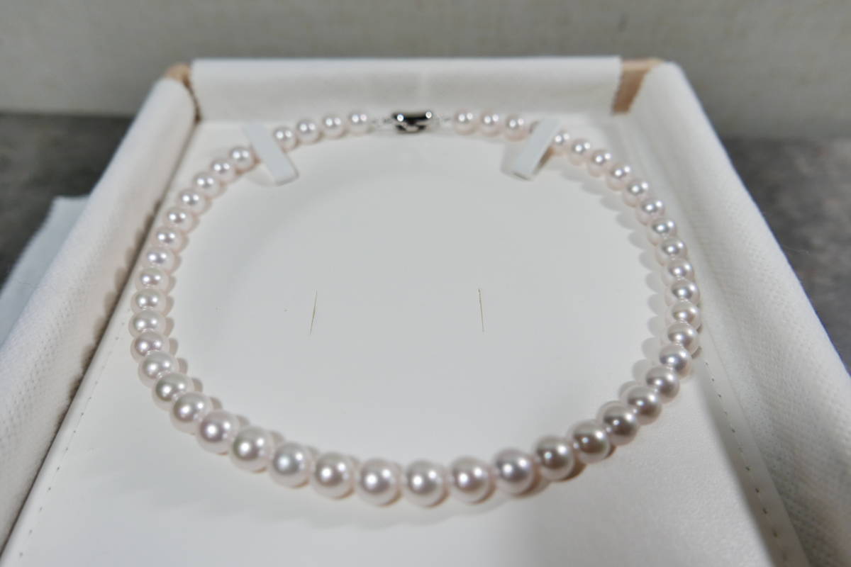 ☆(東-10/10)アコヤ真珠 パールネックレス(SILVER GVS) 花珠真珠 