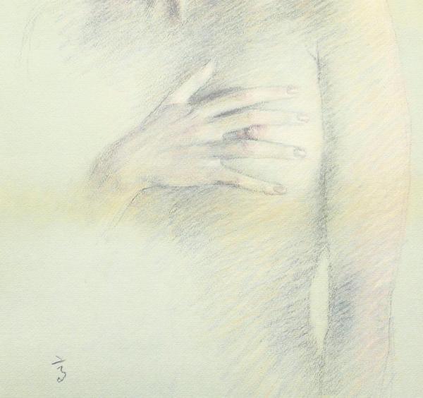 WISH】高塚省吾「鼓動」複製画 約10号 〇裸婦画巨匠 個展(日動画廊 