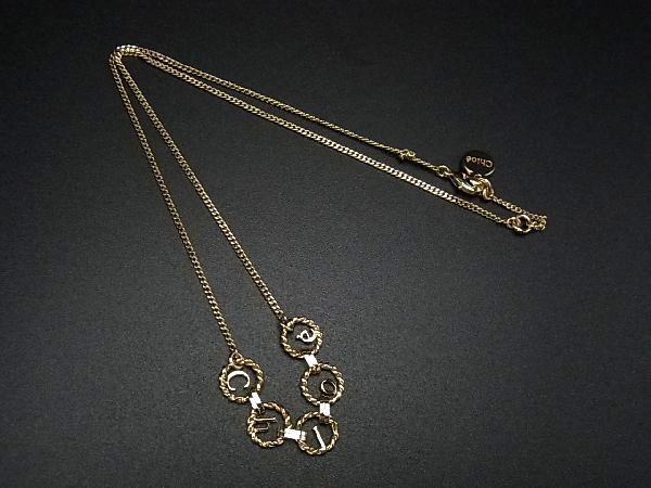 chloe クロエ ロゴハートオープンリングネックレス イタリア製