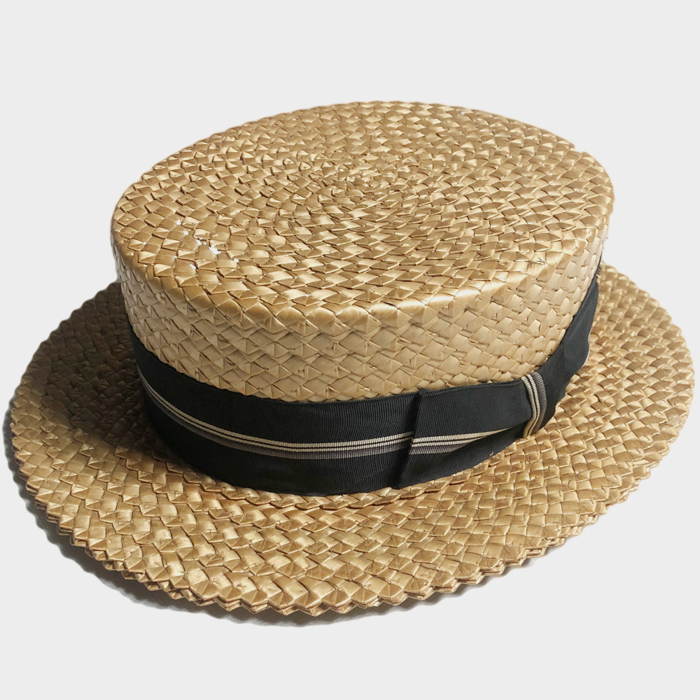 貴重! 30年代 HOPKINS 59CM BOATER HAT ボーター ハット カンカン帽 