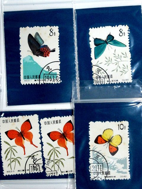 □中国古切手□**未使用パンダ1973 6種完/特56 蝶