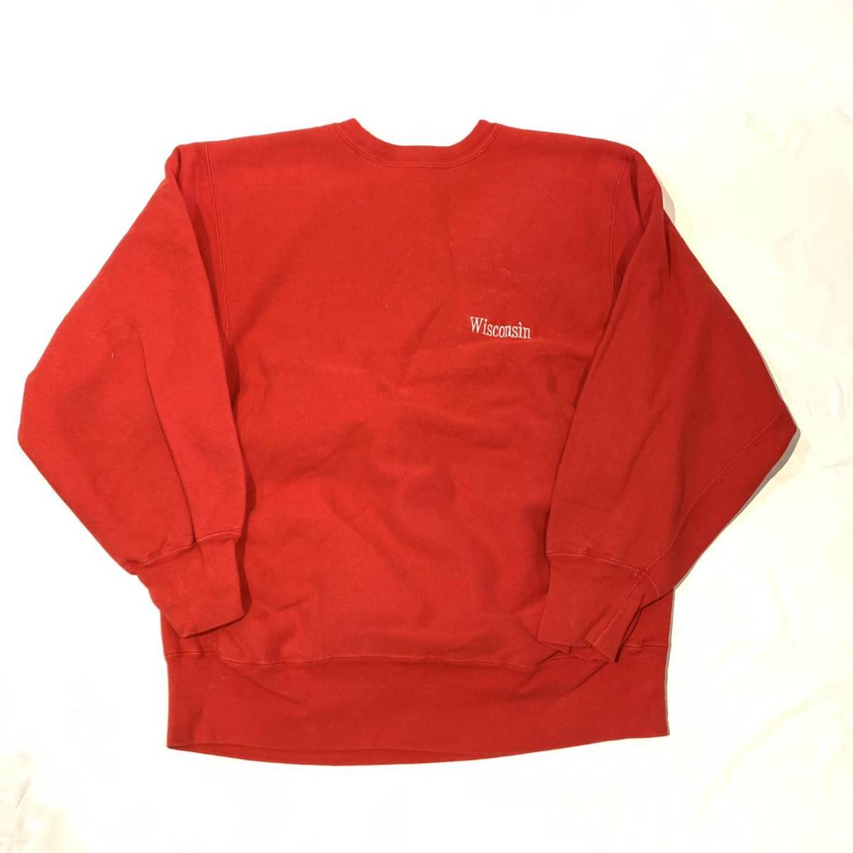 希少 80s ビンテージ Champion プリント タグ Reverse Weave Wisconsin 