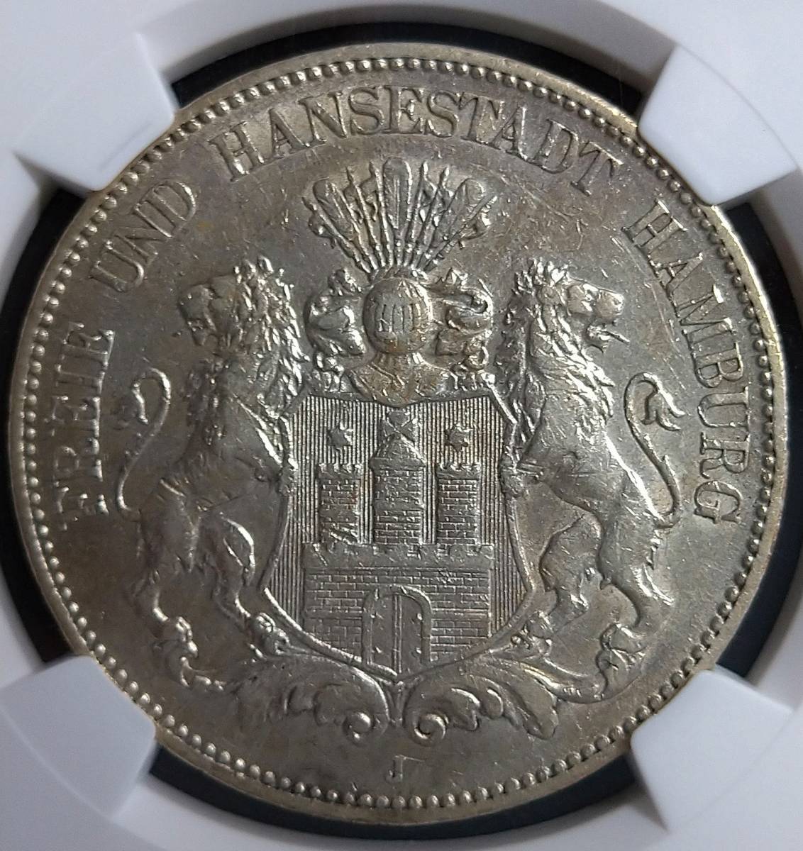 ドイツ・ハンブルグ銀貨 1904年 5マルク ドイツ 5マルク 最高鑑定