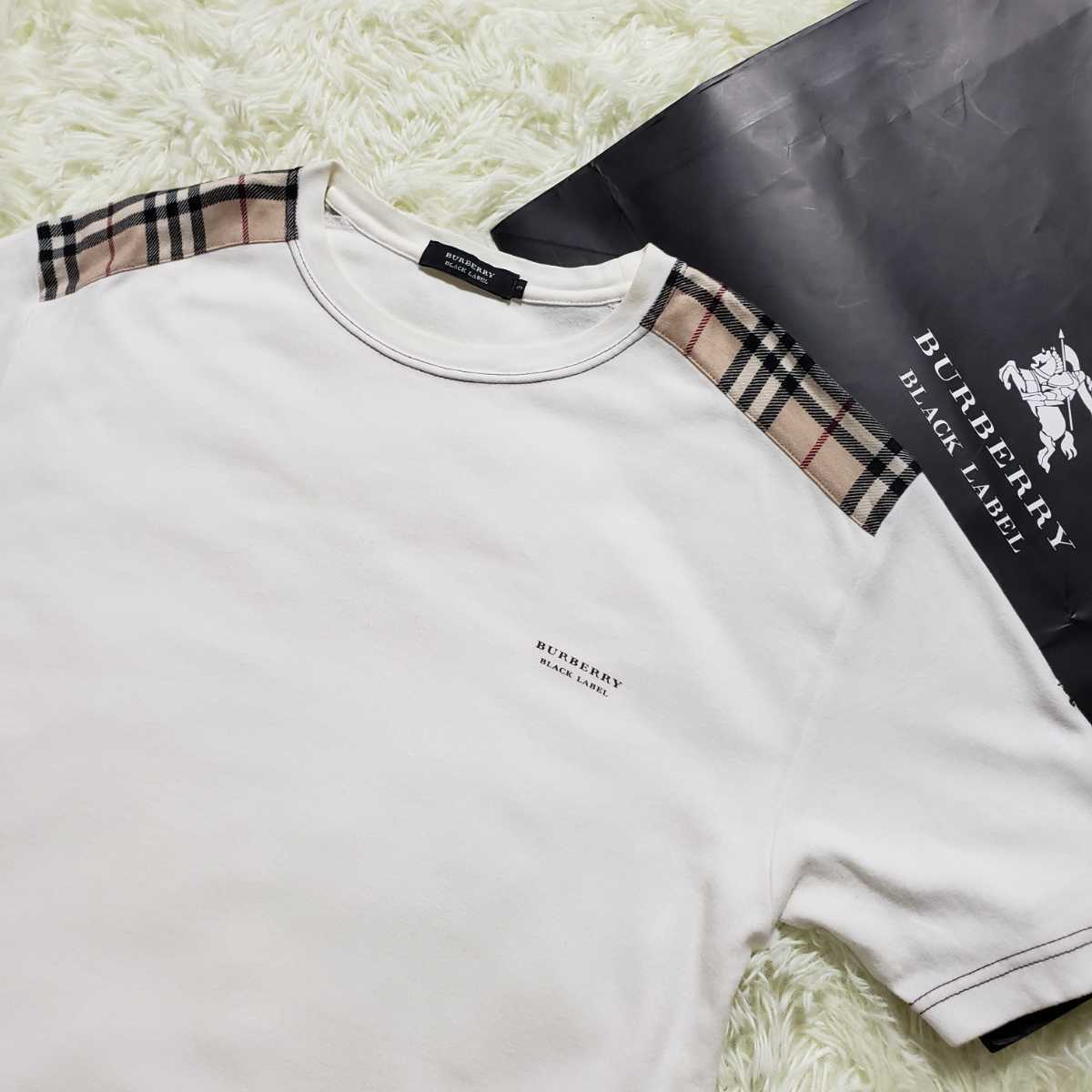 希少L レア BURBERRY BLACK LABEL バーバリーブラックレーベル クルー 