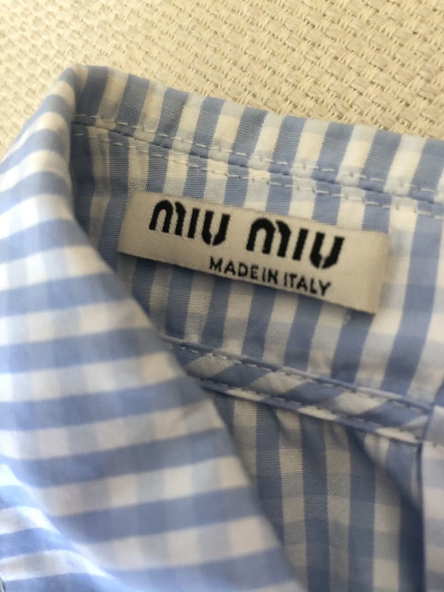 MIU MIU☆ミュウミュウ☆ギンガムフリルブラウス☆定番☆こじはる着用