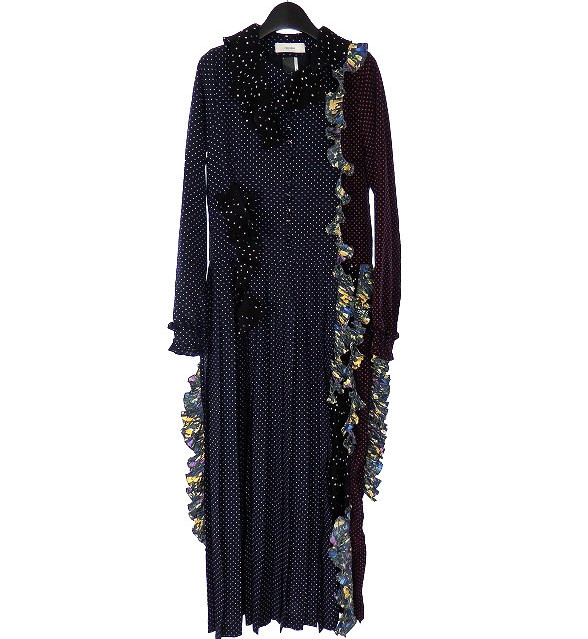 ファセッタズム FACETASM ミックスフリル ドット ワンピース 