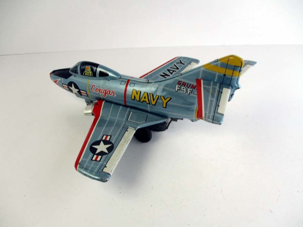 野村トーイ　1950年代製　NAVY GRUMMAN F9F-8 COUGAR　完動品 長さ約29ｃｍ_5
