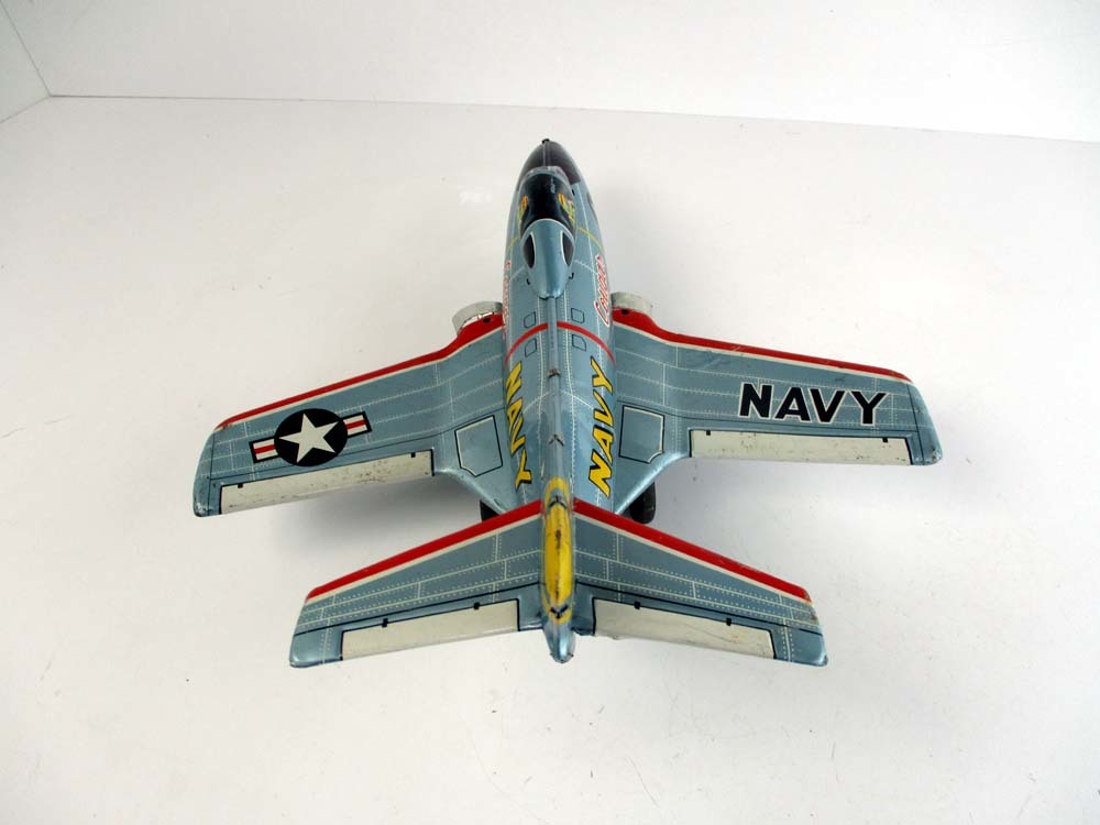 野村トーイ　1950年代製　NAVY GRUMMAN F9F-8 COUGAR　完動品 長さ約29ｃｍ_6