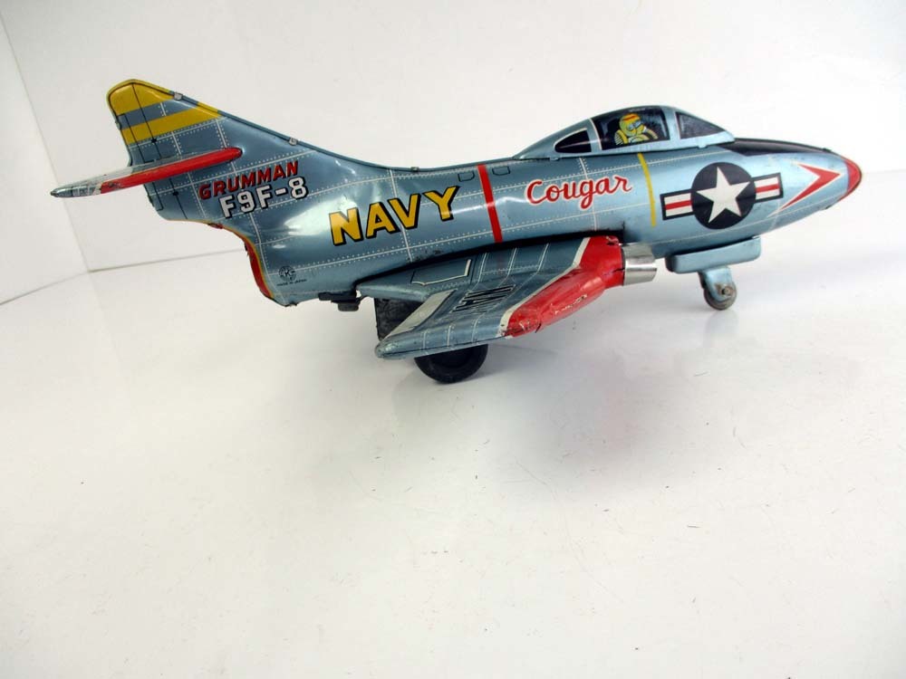 野村トーイ　1950年代製　NAVY GRUMMAN F9F-8 COUGAR　完動品 長さ約29ｃｍ_8