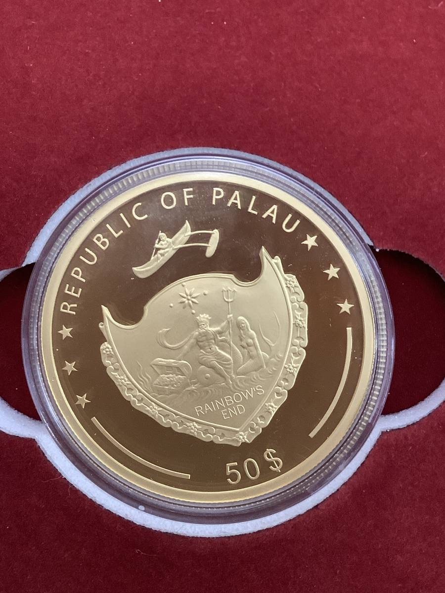 パラオ共和国発行 昭和天皇 90周年 公式記念貨幣 5ドル 50ドル