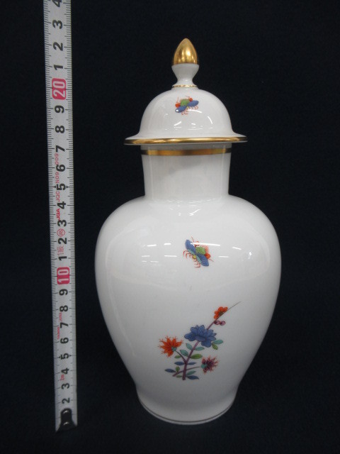 J1604 Meissen/マイセン「柿右衛門様式 沈香壷」色絵 蓋付壺 香木 香