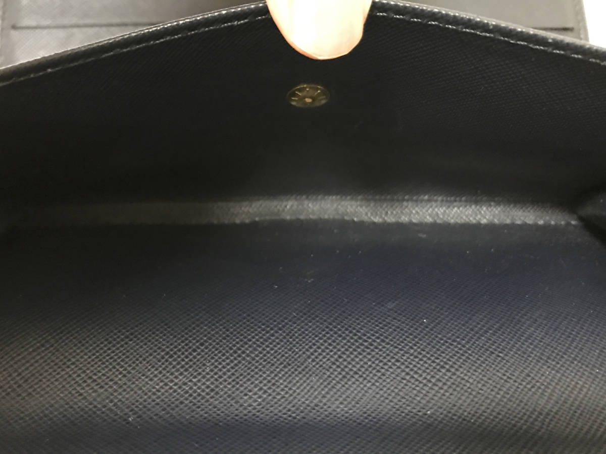使用わずか】本物 ヴィトン モノグラムミニ 長財布 紺 ブルー×グレー 