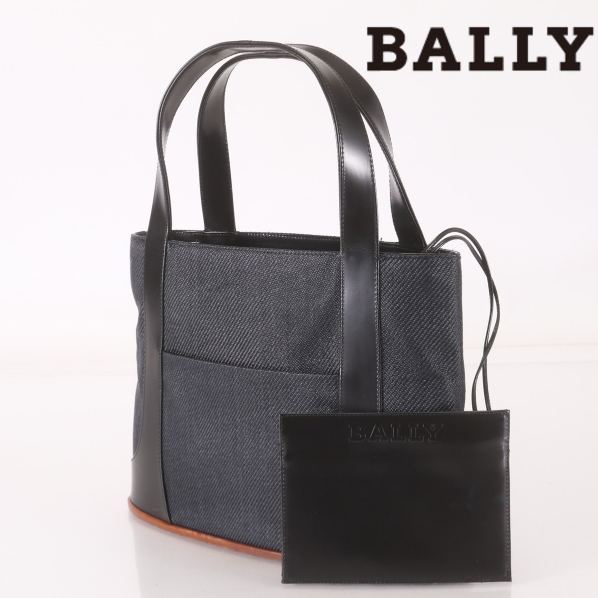 1円□極美品□BALLY バリー□デニム□レザー□トート バック□ハンド 