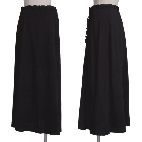 【大人気，最新作】 トリココムデギャルソンtricot COMME des GARCONS フリル切替ラップデザインスカート 黒S レディース(フレアースカート、ギャザースカート（ロング）)｜売買されたオークション情報、yahooの商品 女性用