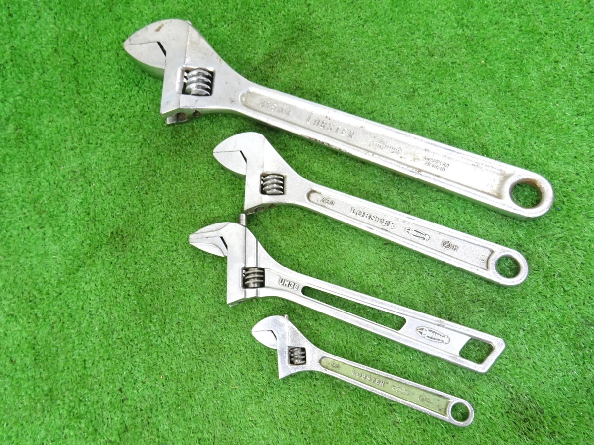  O LOBSTER 工具 ロブスター モンキーレンチ UM36/375mm/250mm/150mm まとめて4点セット エビ ロブテックス 品(モンキースパナ、モンキーレンチ)｜売買されたオークション情報、yahooの商品情報をアー モンキースパナ、モンキーレンチ