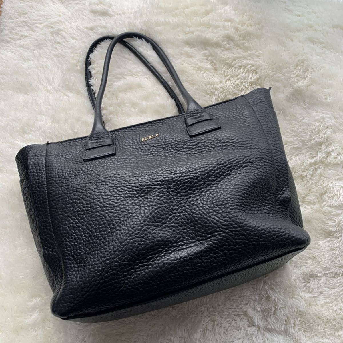 美品】フルラ FURLA トートバッグ ビジネスバッグ ブラック 黒 【公式 