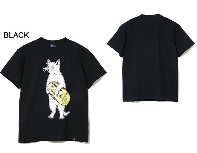 猫に小判半袖Tシャツ◆go slow caravan ブラックＭサイズ 352405 ゴースローキャラバン ネコ アウトドア フェス