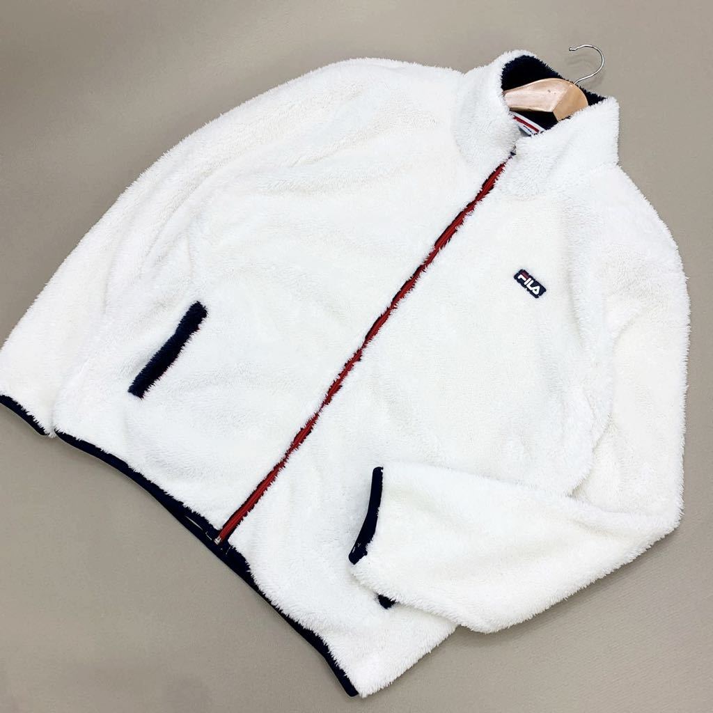 限定セール，爆買い フィラ FILA フルジップ フリース ボアジャケット LLサイズ ホワイト 白 防寒 爽やかな白 スポーツなどにもカジュアルにも AM56(男性用)｜売買されたオークション情報、yahooの商品情報をアーカ 男性用