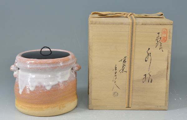茶道具 萩焼 白萩 水指 松籟庵 渡辺城山 造 萩焼 水指 Yahoo!オークション メルカリ 0503M6 茶道具 水差し （渡辺