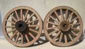稀少：馬車／大八車の木製車輪（１対）／昭和レトロ_1