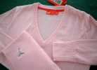 ◆PUMA GOLF◆新品特価！Ｖネックセーター/桃(Ｌ)プーマゴルフ_1