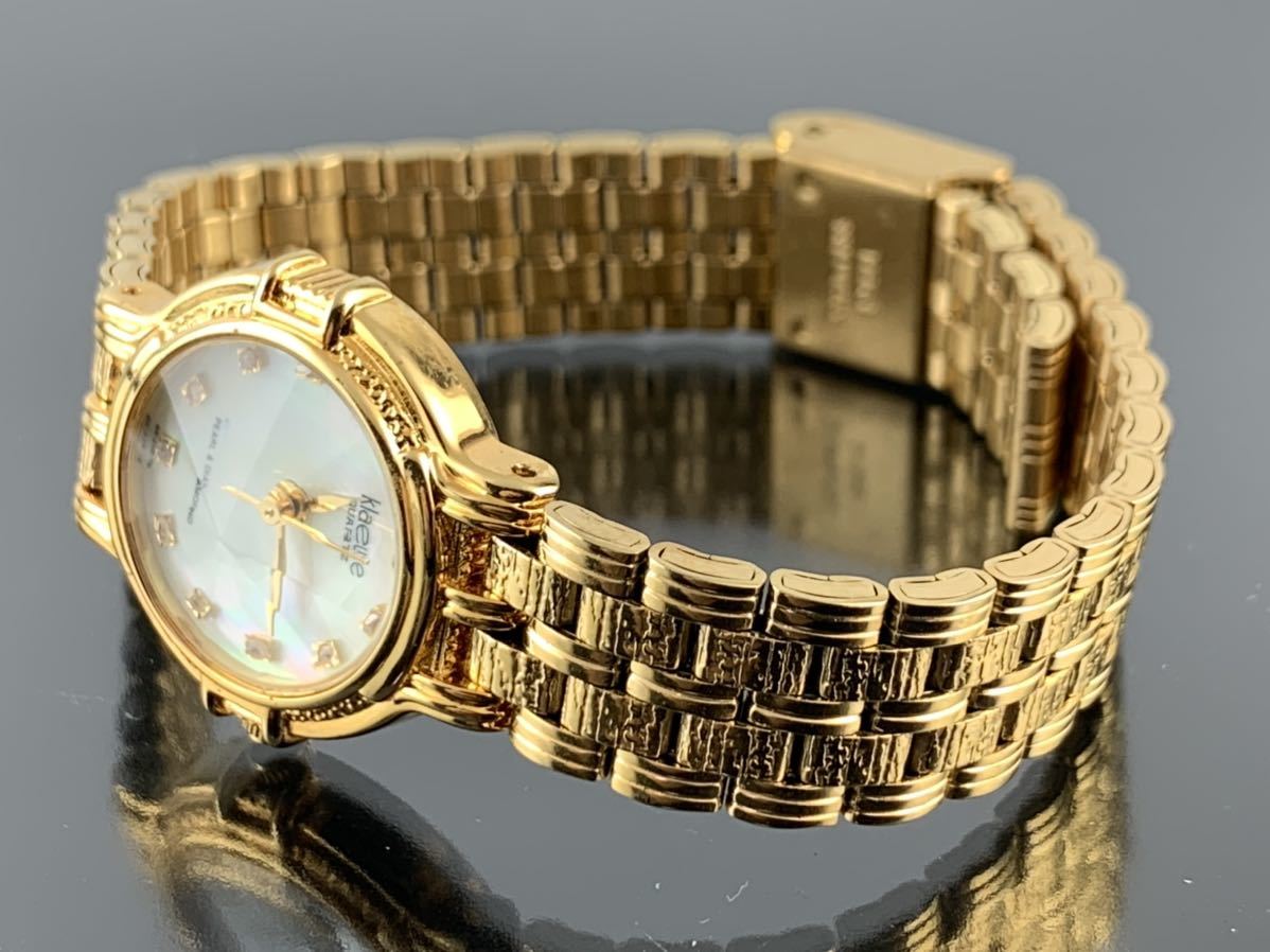 A646 1円 レディース腕時計 クォーツ klaeuse クロイゼ PEARL＆DIAMOND