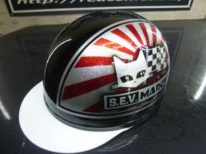 三つボタン‼送料込！！カスタムコルク半 マーシャル 黒赤 ラメ最