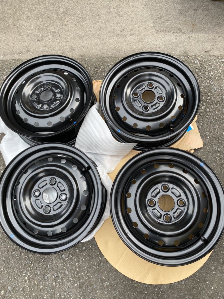 新車外し スチールホイール スズキ純正 スペーシア MK53S 4本 14インチ 4穴