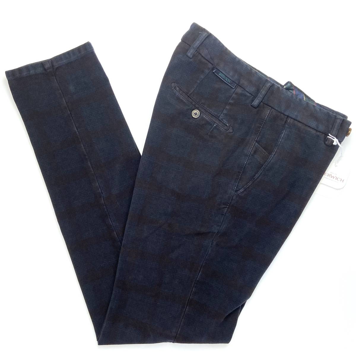 【人気，限定SALE】 秋冬 品 ベルウィッチ 極厚手ストレッチフランネル生地のイタリア製ドレスチノ size46相当 実寸ウエスト82cm Berwich ネイビー(ボトムス)｜売買されたオークション情報、yahooの商品情報をアーカ 男性用