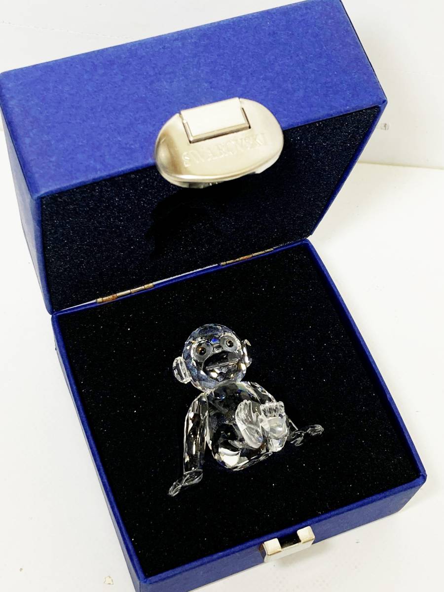 新品☆SWAROVSKI スワロフスキー クリスタル チンパンジー 猿 モンキー