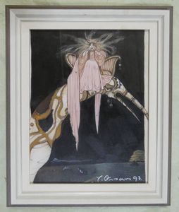 油絵　額付き　天野喜孝　 F6 【　人物　】手描き 天野喜孝のYahoo!オークション(旧ヤフオク!)の相場・価格を見る｜Yahoo