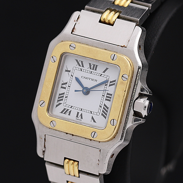 1円○稼働品○訳アリ【CARTIER カルティエ】自動巻き サントスガルベ YG×
