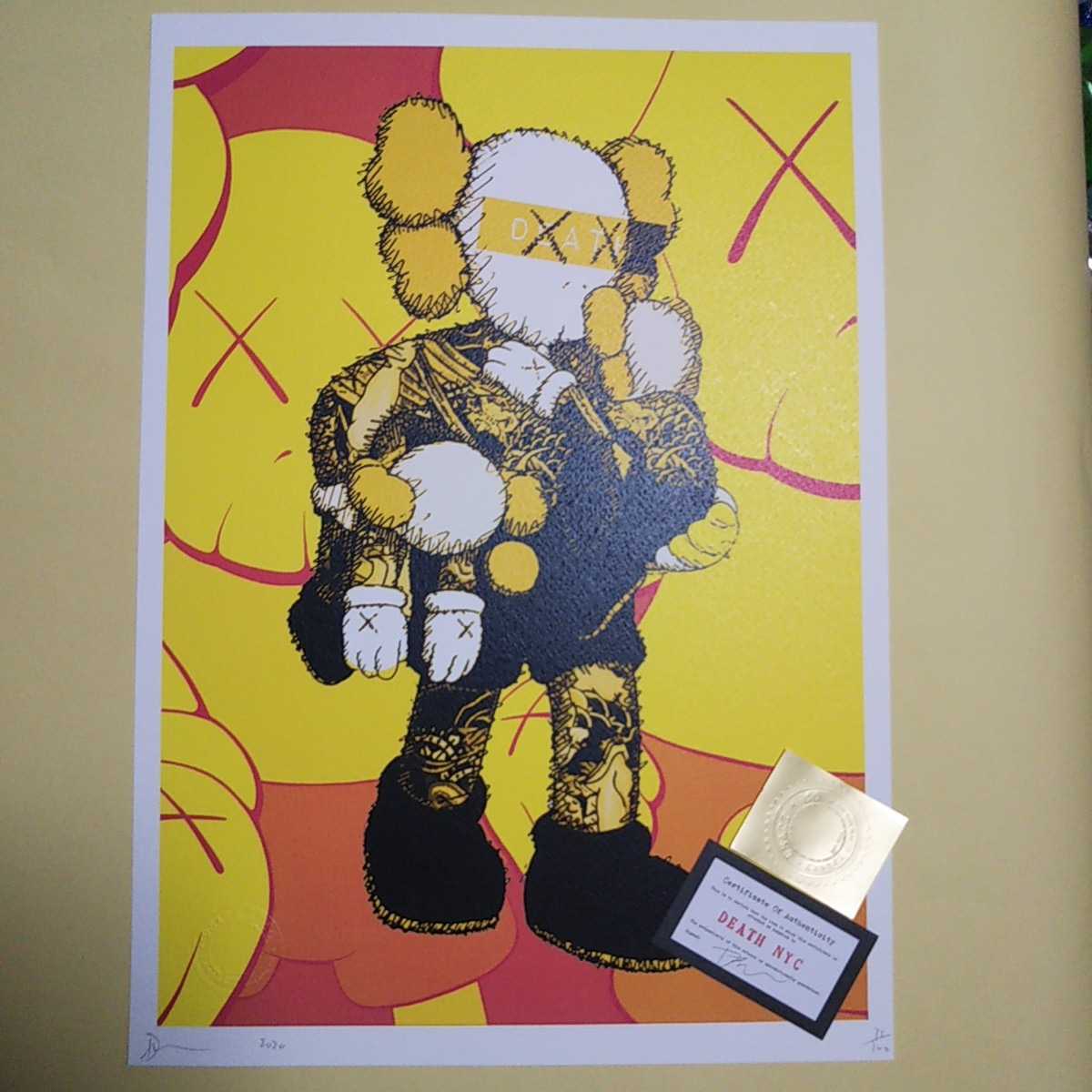 ☆DEATH NYC☆2020年☆世界限定 100枚☆KAWS☆現代アート☆ DEATH NYC 世界限定100枚 アートポスター kaws カウズ ファミリー