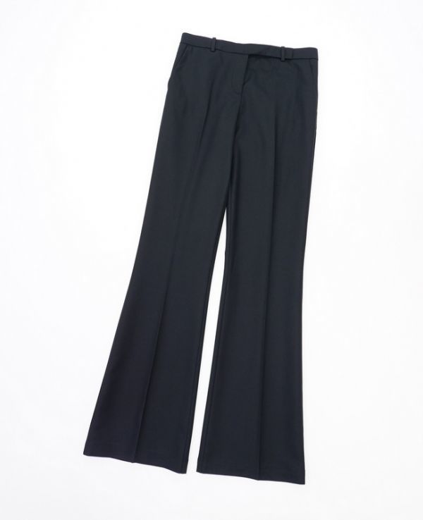 GI5665#【未使用/定価3.2万】イタリア製*ピンコ*LINDA 2 TROUSERS*コットン*ストレッチ*フレアパンツ*スラックス*黒*42*ハンガー付き