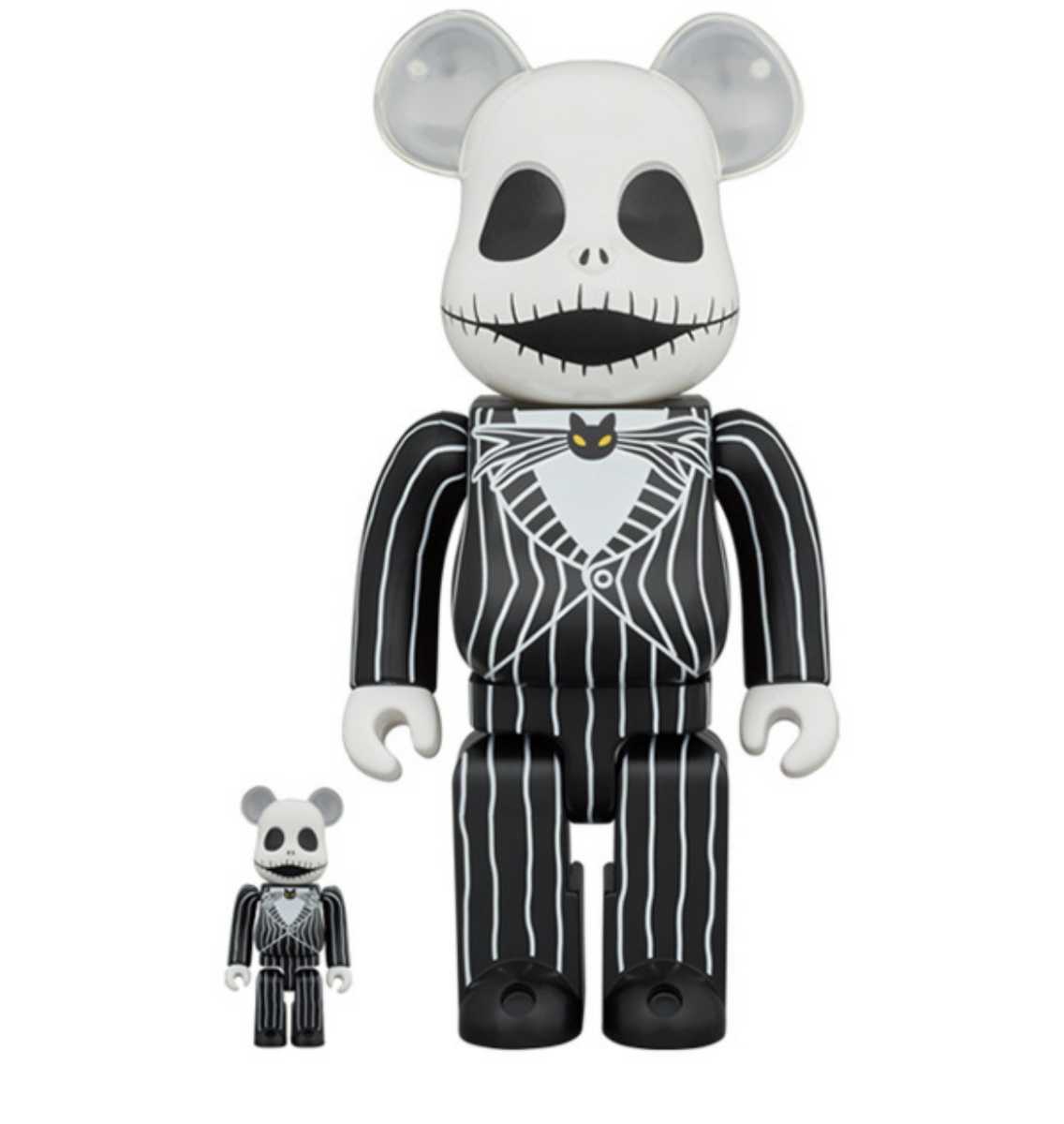 新品 2種 Disney × BE@RBRICK Jack Skellington 100％ 400％ ディズニー ジャックスケルトン ベアブリック ナイトメアビフォアクリスマス BE@RBRICK 100% \u0026 : 0 be@rbrickの通販