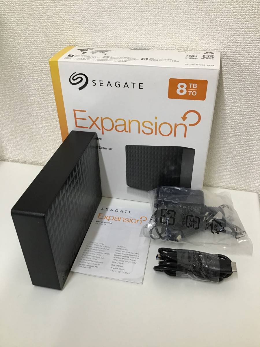 【動作確認済み　付属品一式込み】SEAGATE Expansion 8TB 外付けHDD　外付けハードディスク　型番:STEB8000100 8TB JD_1