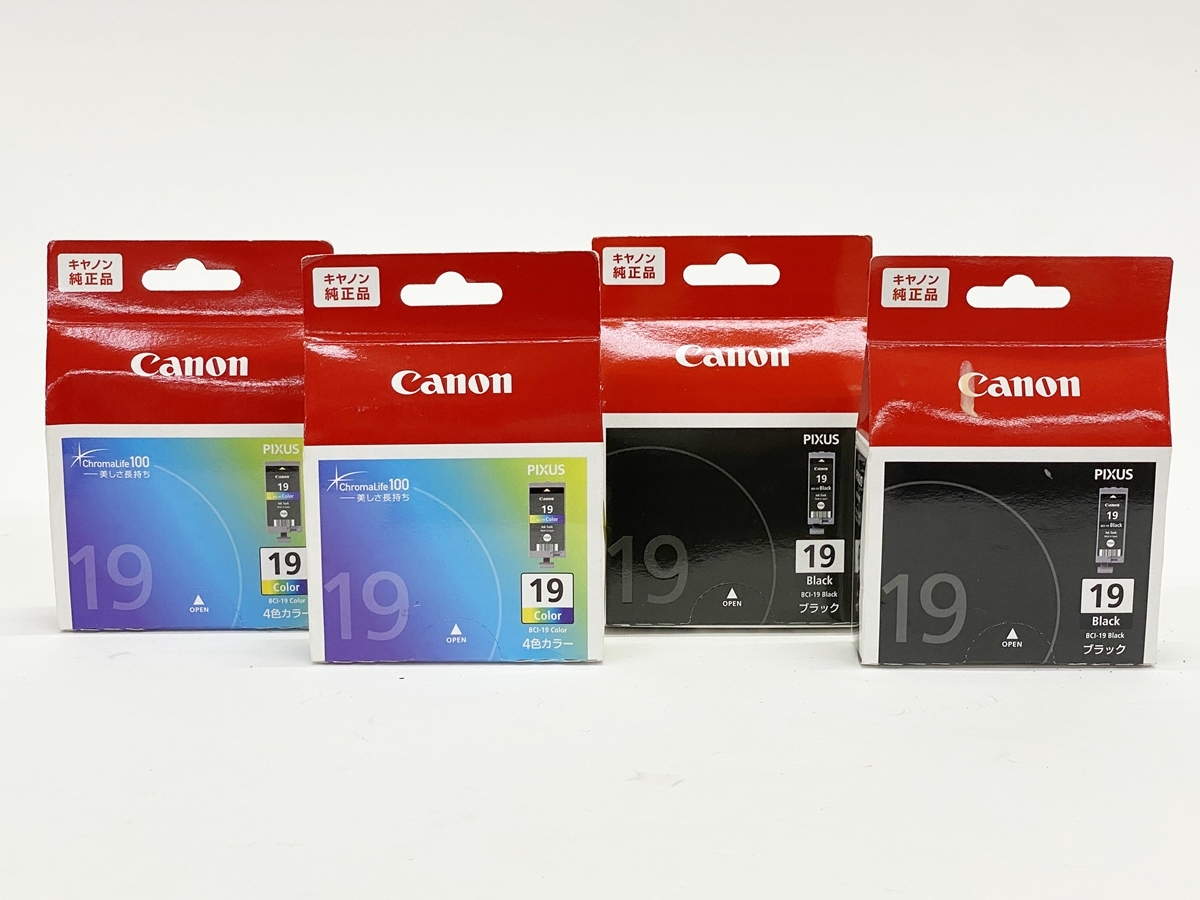 ♪♪CANON　キャノン純正インク4個セット　BCI-19BK×2個　BCI-19CLR×2個　♪♪