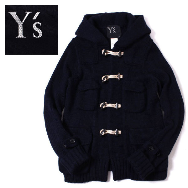 アルビY's ニットダッフルコート Y's メランジニットダッフルコート size2 ネイビー YD-K18-155 ワイズ