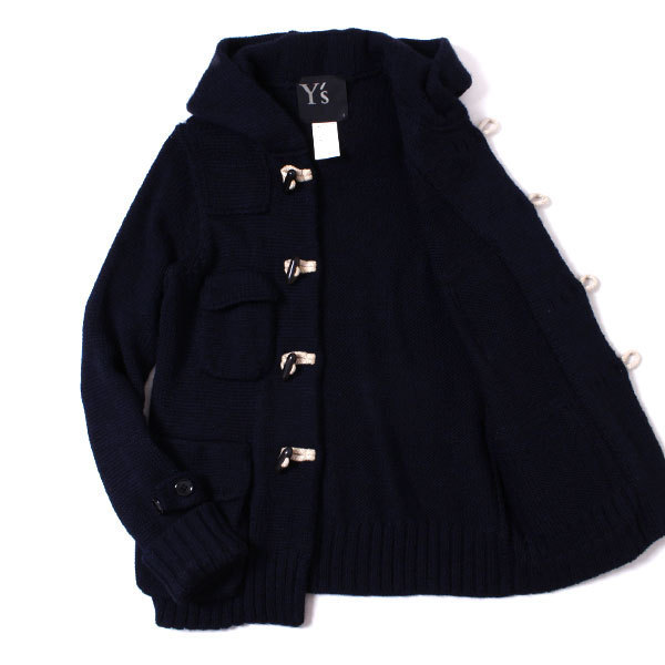 アルビY's ニットダッフルコート Y's メランジニットダッフルコート size2 ネイビー YD-K18-155 ワイズ