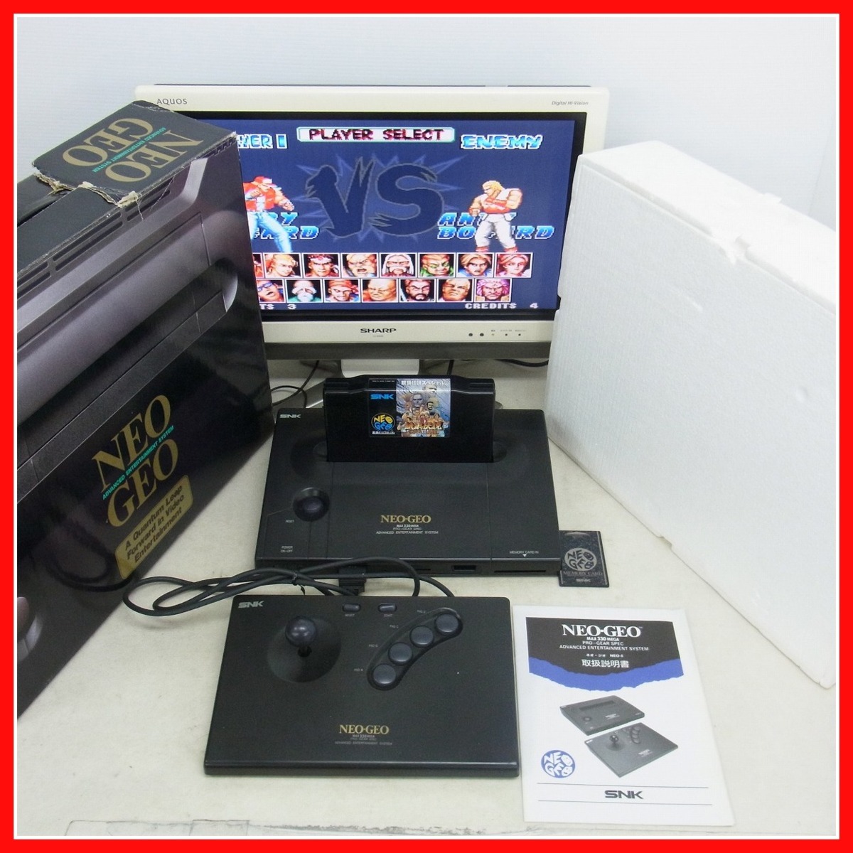 動作品 NG ネオジオ NEO-0 本体一式 MAX 330 MEGA PRO-GEAR SPEC 箱説付 + メモリーカード NEO-GEO NEOGEO SNK エスエヌケイ【40