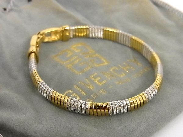 1円 ■新品同様■ GIVENCHY ジバンシィ ヴィンテージ ブレスレット アクセサリー 腕輪 レディース ゴールド系×シルバー系 M7142アN