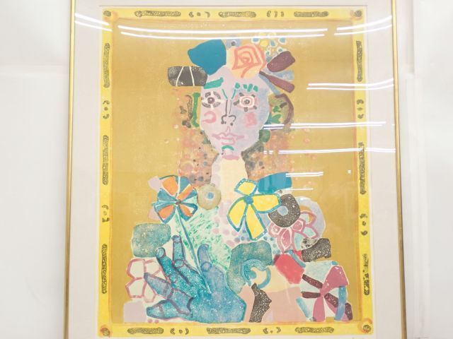 ポール・アイズピリ「バラを髪に飾る少女」　大判リトグラフ 真作】 版画 リトグラフ ポール・アイズピリ「バラを髪に飾る少女
