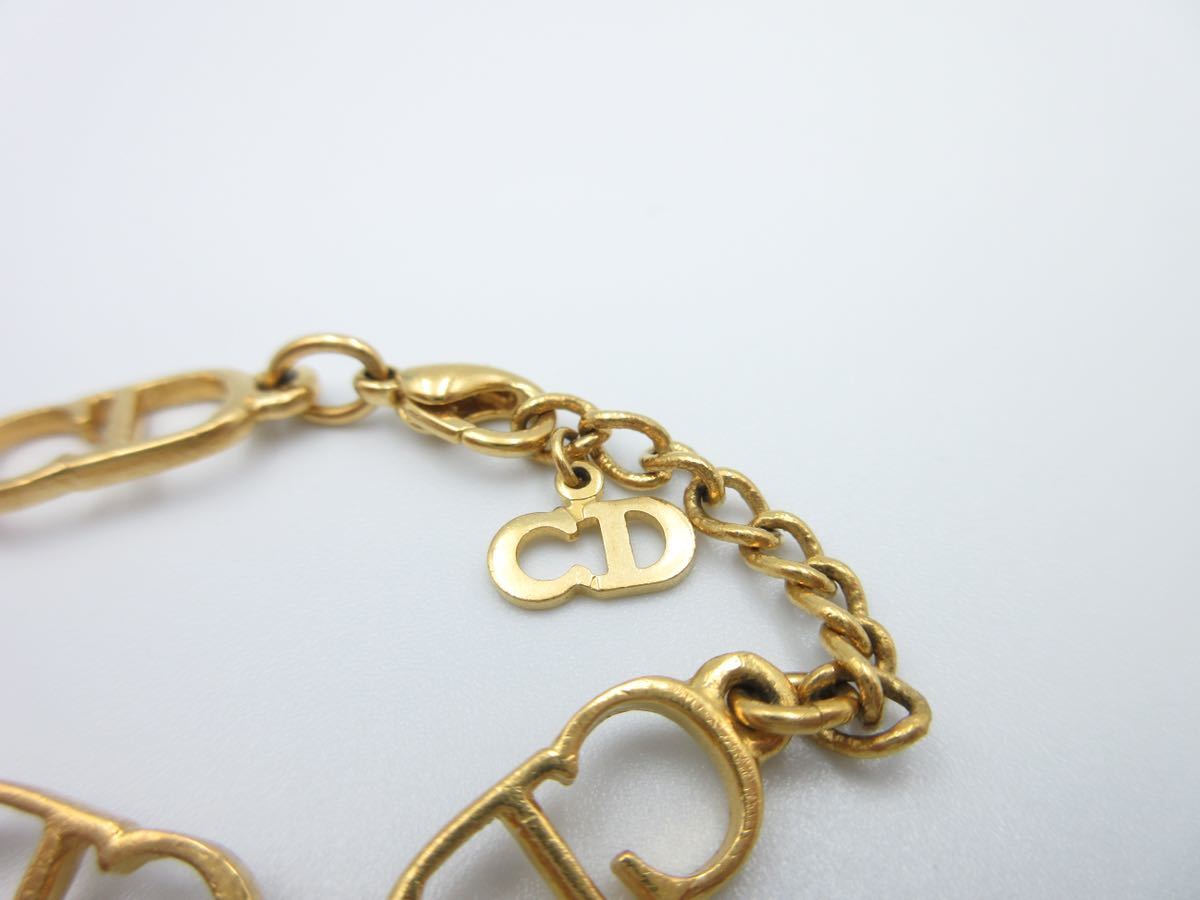 美品✨ クリスチャンディオール CDロゴ ブレスレット ゴールド